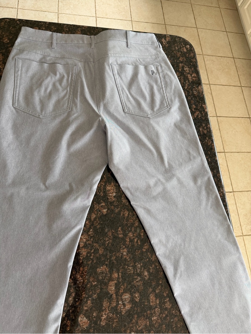 Men's Light Gray Chinos with Subtle Back Logo